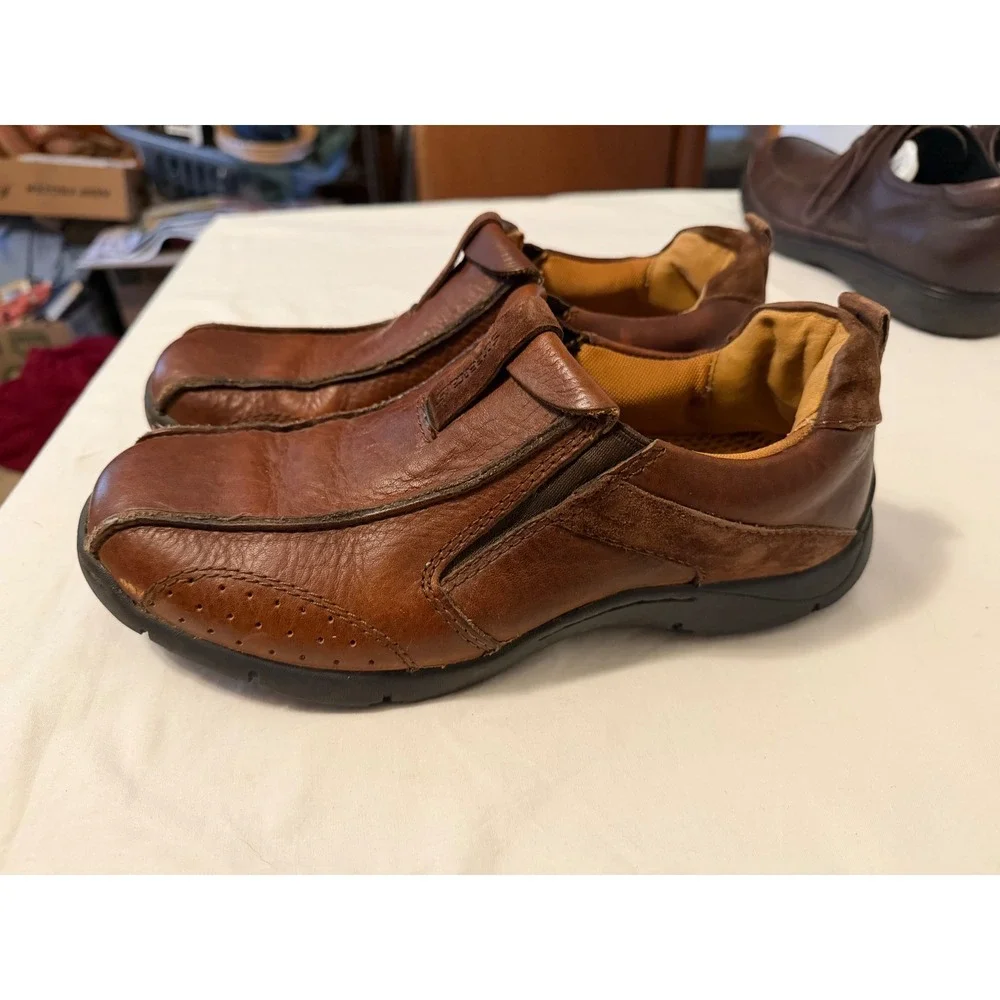 Streetcars Saddleback Mens Brown Leather Slip On Loafers 9.5 M
